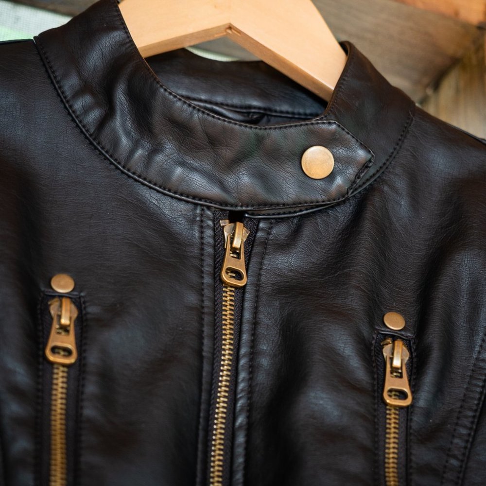 Vegan Leather Moto Jacket - Picture 4 of 12